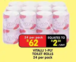 Shoprite VITALLI 1-PLY TOILET ROLLS 24 per pack offer