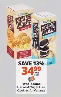 Checkers Wholesome Harvest Sugar Free Cookies All Variants offer