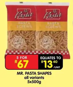 Shoprite MR. PASTA SHAPES all variants 5x500g offer