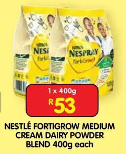 Shoprite NESTLÉ FORTIGROW MEDIUM CREAM DAIRY POWDER BLEND 400g each offer