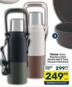 Pick n Pay Home 1 Litre Stainless Steel Double Wall 2-Tone Vacuum Flask Each offer