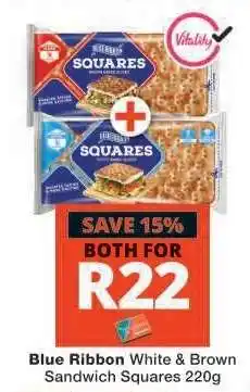 Checkers Blue Ribbon White/Brown Sandwich Squares 220g offer