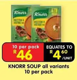 Shoprite KNORR SOUP all variants 10 per pack offer