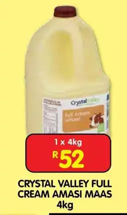 Shoprite CRYSTAL VALLEY FULL CREAM AMASI MAAS 4kg offer