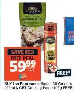 Checkers Ina Paarman's Sauce All Variants 400ml offer