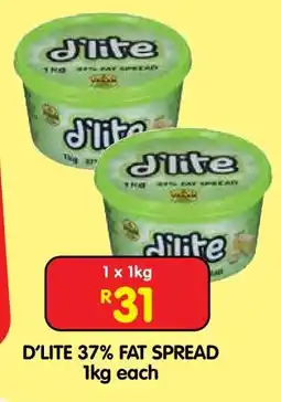 Shoprite D'LITE 37% FAT SPREAD 1kg each offer
