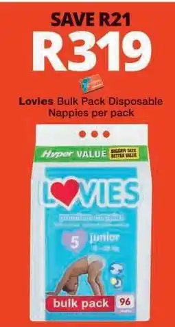 Checkers Lovies Bulk Pack Disposable Nappies offer