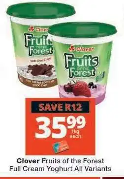 Checkers Clover Fruits of the Forest Full Cream Yoghurt All Variants offer
