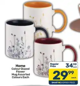Pick n Pay Home Colour Glazed Flower Mug Assorted Colours Each offer