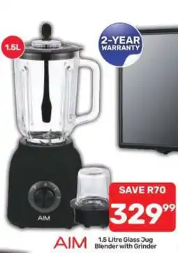 Pick n Pay AIM 1.5 Litre Glass Jug Blender with Grinder offer