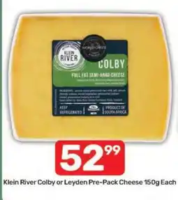 Pick n Pay Klein River Colby or Leyden Pre-Pack Cheese 150g Each offer