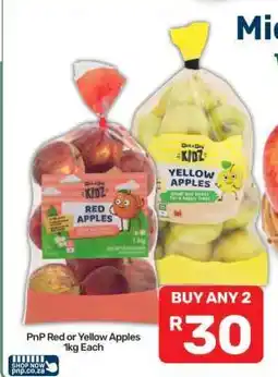 Pick n Pay PnP Red or Yellow Apples 1kg Each offer