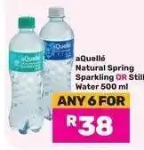 Game aQuellé Natural Spring Sparkling OR Still Water 500 ml offer