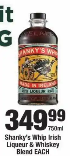 OK Liquor Shanky's Whip Irish Liqueur & Whiskey Blend offer