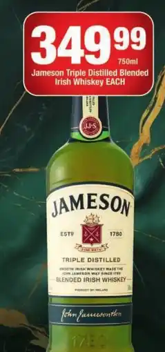 OK Liquor Jameson Triple Distilled Blended Irish Whiskey offer