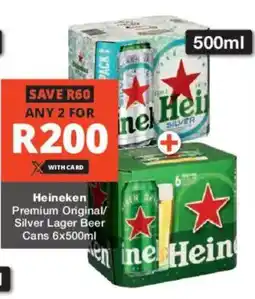 Checkers Liquor Shop Heineken Premium Original Silver Lager Beer offer