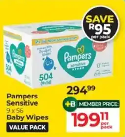 Baby City Pampers Sensitive Baby Wipes offer