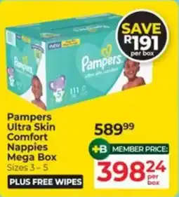 Baby City Pampers Ultra Skin Comfort Nappies Mega Box offer
