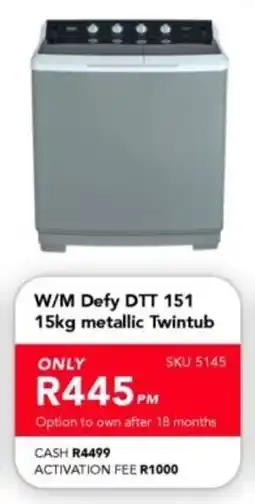 Astra Furnishers W/M Defy DTT 151 metallic Twintub offer