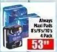Devland Cash And Carry Always Maxi Pads offer