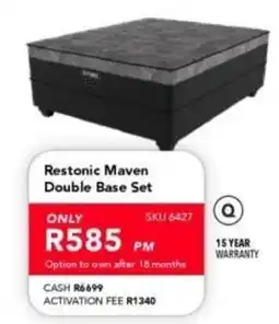 Astra Furnishers Restonic Maven Double Base Set offer