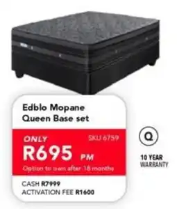 Astra Furnishers Edblo Mopane Queen Base set offer