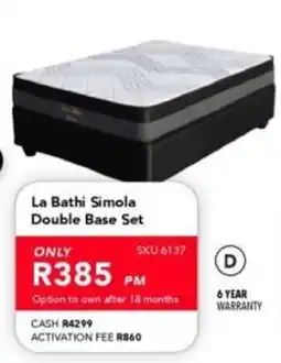 Astra Furnishers La Bathi Simola Double Base Set offer