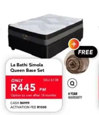 Astra Furnishers La Bathi Simola Queen Base Set offer