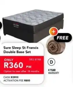 Astra Furnishers Sure Sleep St Francis Double Base Set offer