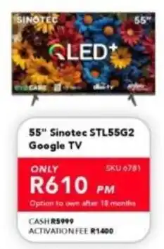 Astra Furnishers Sinotec STL55G2 Google TV offer