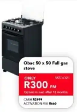 Astra Furnishers Obac 50 x 50 Full gas stove offer