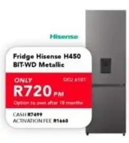 Astra Furnishers Hisense Fridge H450 BIT-WD Metallic offer
