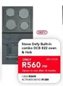 Astra Furnishers Defy Stove Built-in combo DCB 822 oven & Hob offer