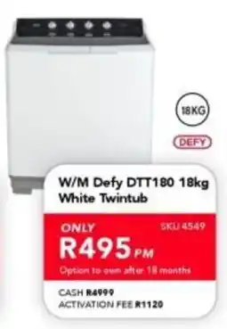 Astra Furnishers Defy W/M DTT180 White Twintub offer
