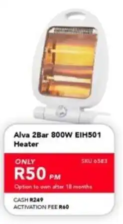 Astra Furnishers Alva 2Bar 800W EIH501 Heater offer