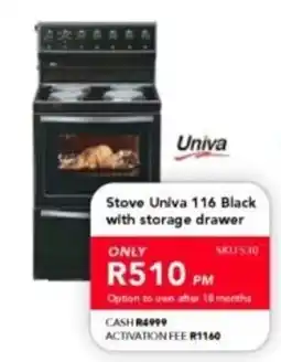 Astra Furnishers Univa Stove 116 Black with storage drawer offer
