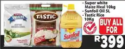 Supa Store Super white Maize Meal, Sunfoil Oil & Tastic Rice offer