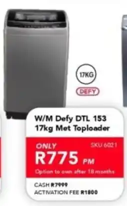 Astra Furnishers Defy W/M DTL 153 Met Toploader offer