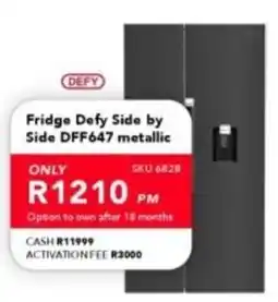 Astra Furnishers Fridge Defy Side by Side DFF647 metallic offer