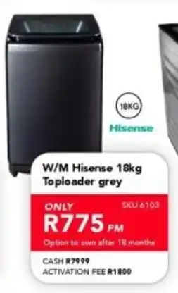 Astra Furnishers Hisense W/M Toploader grey offer