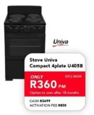 Astra Furnishers Stove Univa Compact 4plate U405B offer