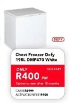 Astra Furnishers Defy Chest Freezer DMF470 White offer