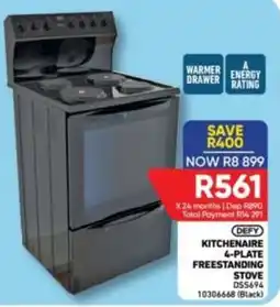 Furnmart Defy Kitchenaire 4-Plate Freestanding Stove offer