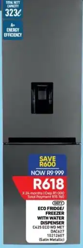 Furnmart DEFY ECO FRIDGE/FREEZER WITH WATER DISPENSER offer
