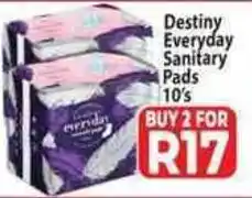 Supa Store Destiny Everyday Sanitary Pads offer