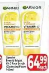 Supa Store Garnier Even & Bright Vit C Face Scrub /Cleansing Foam offer