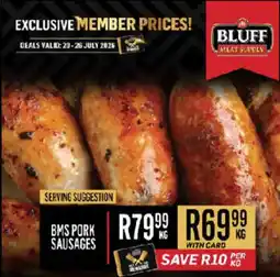Bluff Meat Supply BMS Pork Sausages offer