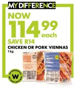 Woolworths Chicken or Pork Viennas offer