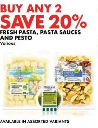 Woolworths Fresh Pasta, Pasta Sauces and Pesto offer