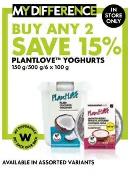 Woolworths Plantlove Yoghurts offer
